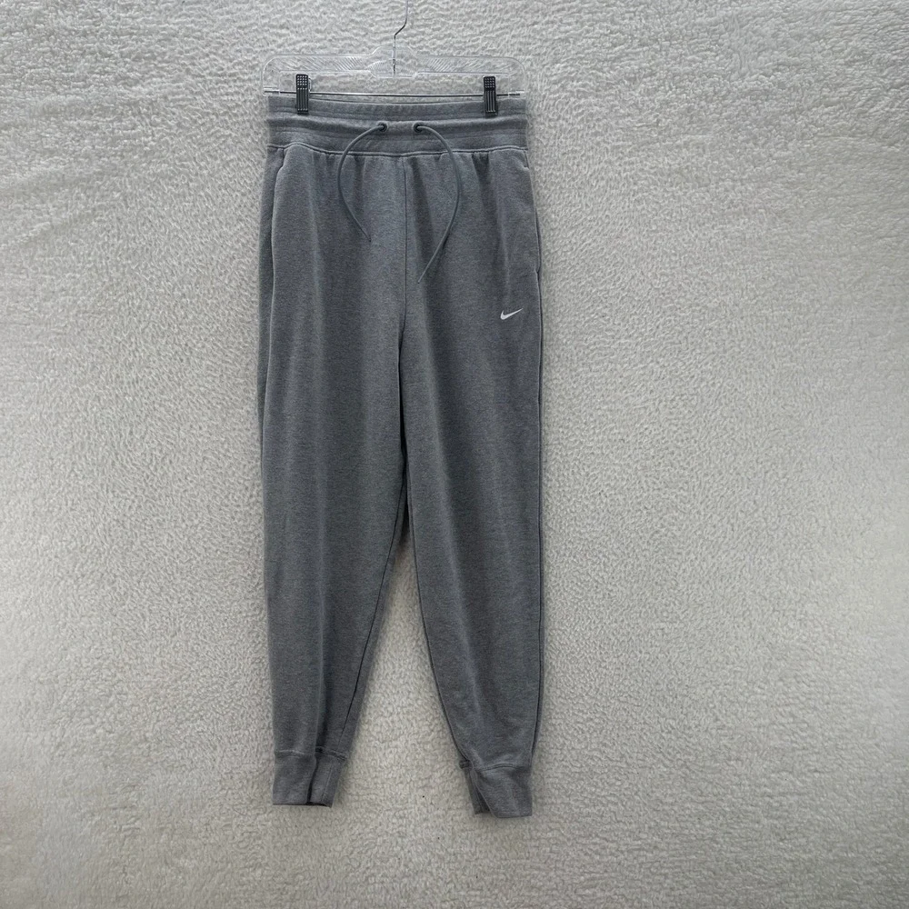 Nike Sweatpants Womens Small Gray Tapered Dri-Fit One Joggers French Terry Gym